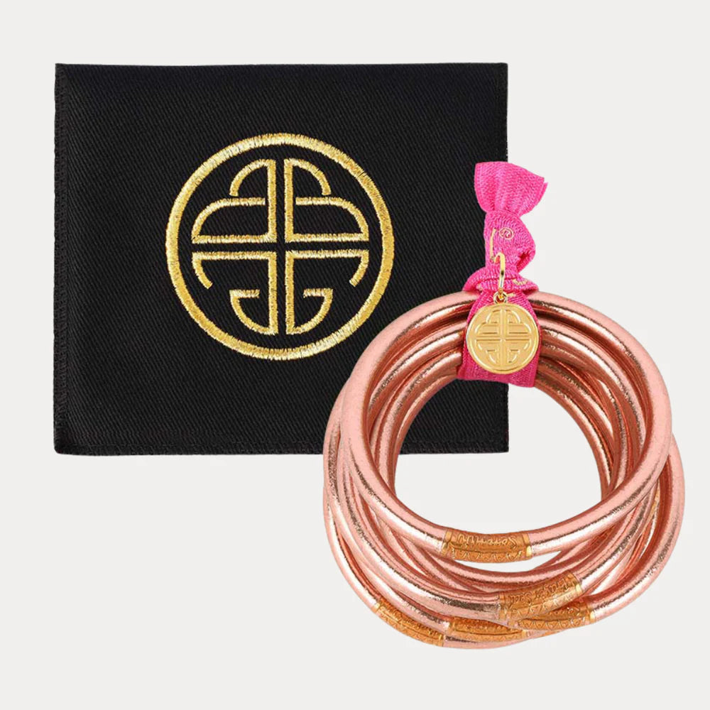 Budha Girl Rose Gold All Weather Bangles® (Set of 6) - Serenity Prayer