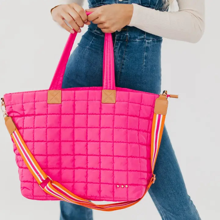 Day Dreamer Hot Pink Quilted Tote