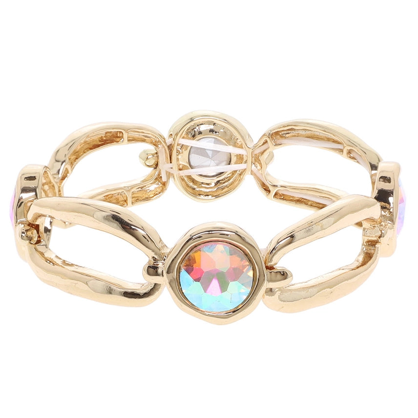 Open Link Round Center Stretch Bracelet