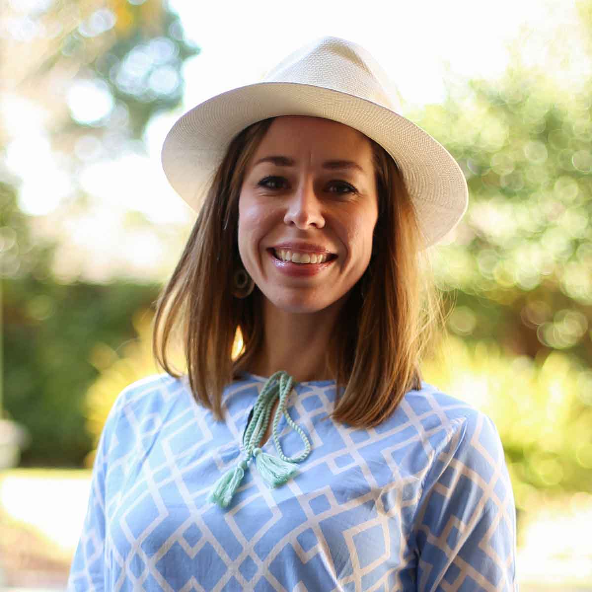 Panama Wide Brim Fedora Light Natural/White One Size