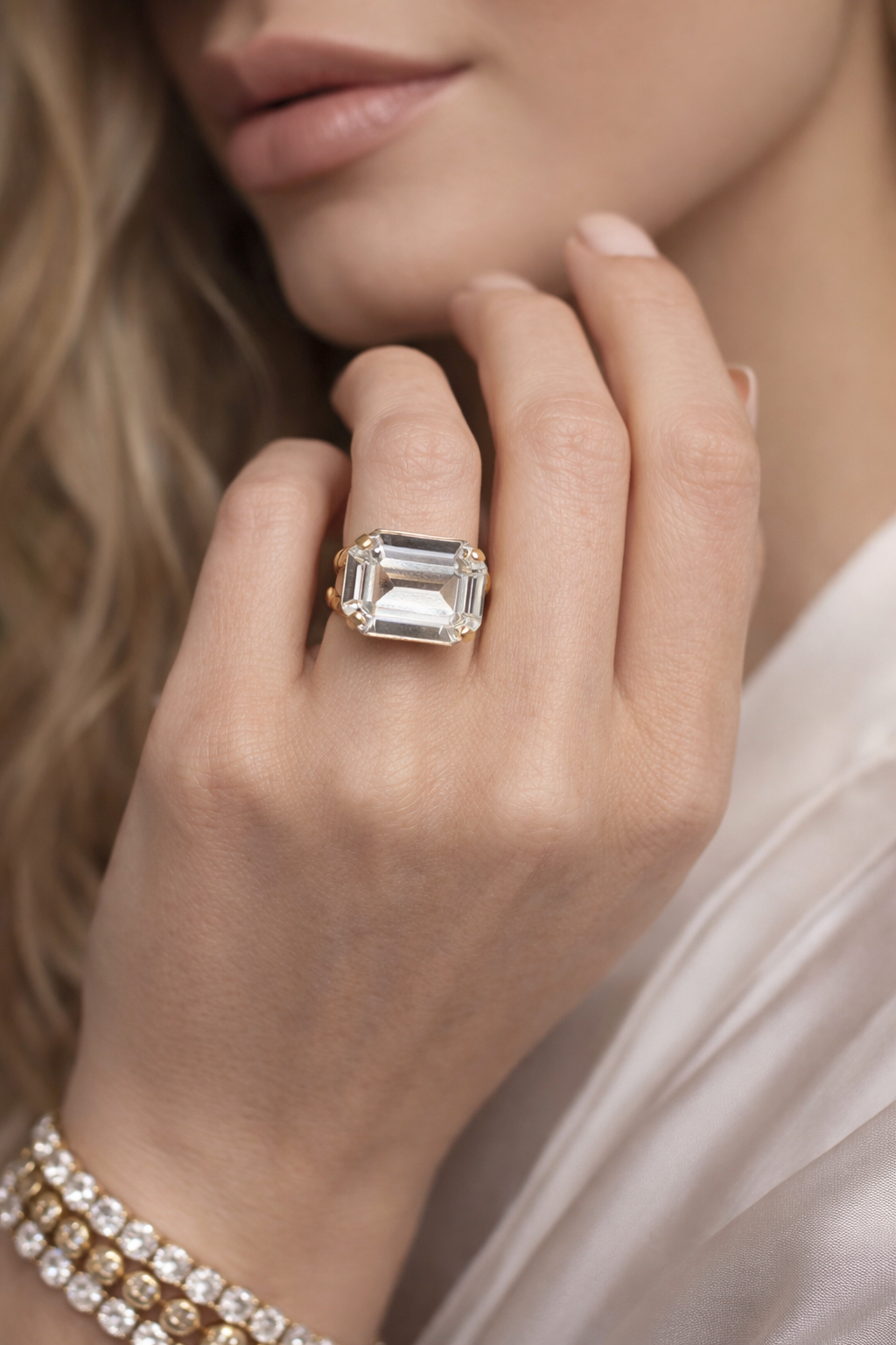 Sorrelli Kathleen Statement Ring - Crystal Clear