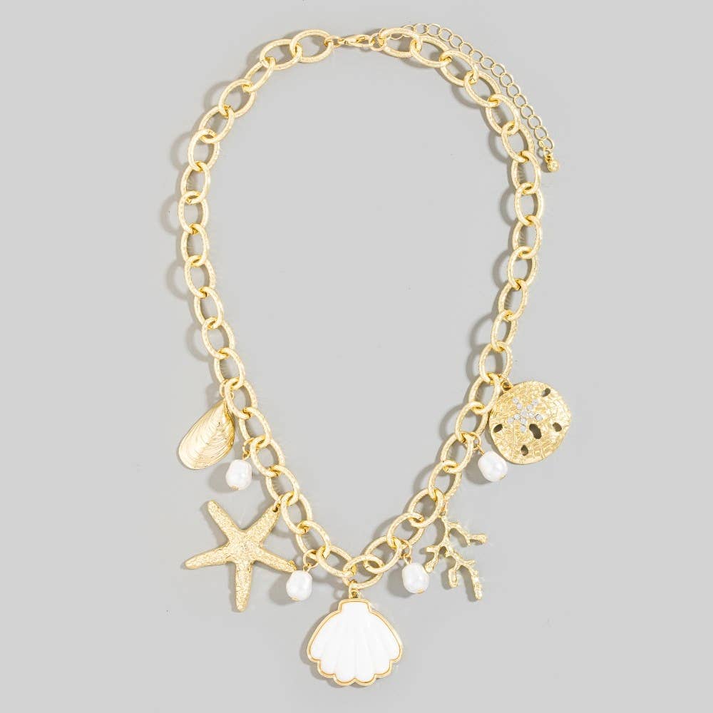 Assorted Sealife Charms Chain Necklace