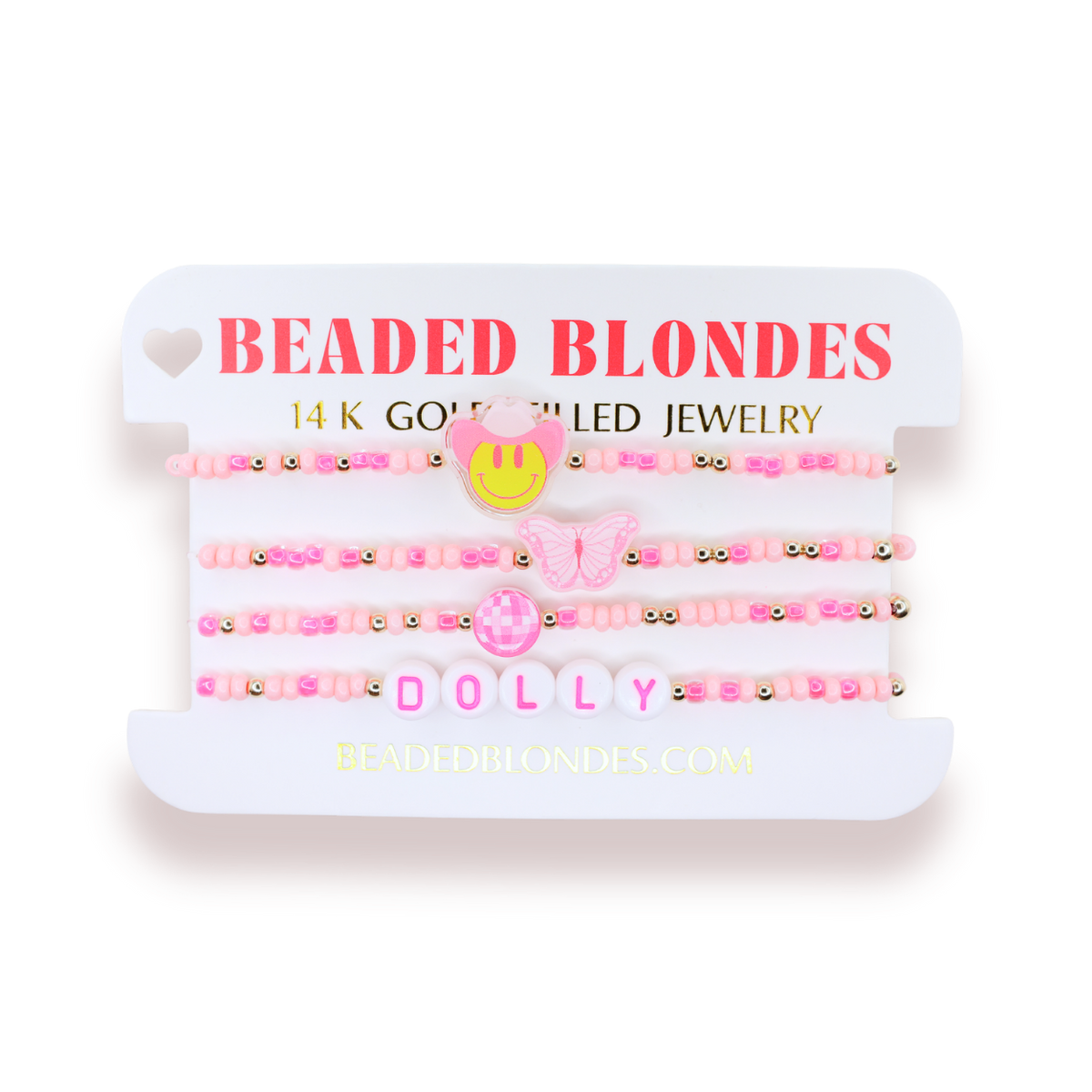Dolly Word Bracelet on Pink Sprinkle