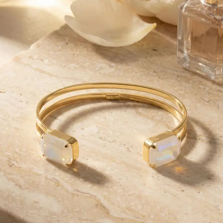 Sorrelli Brynn Adjustable Cuff Bracelet - Ultra White Aurora Borealis