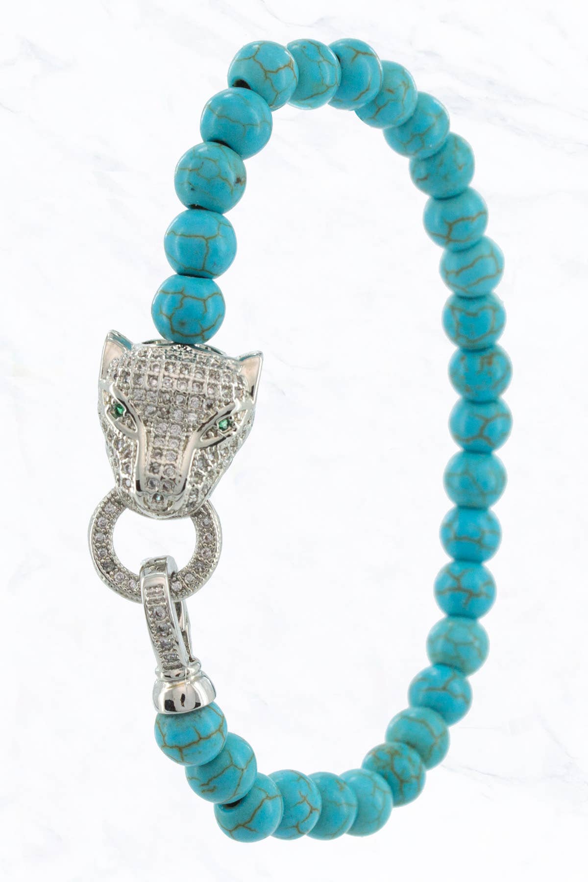 Cubic Zirconia Panther Pendant Bracelet