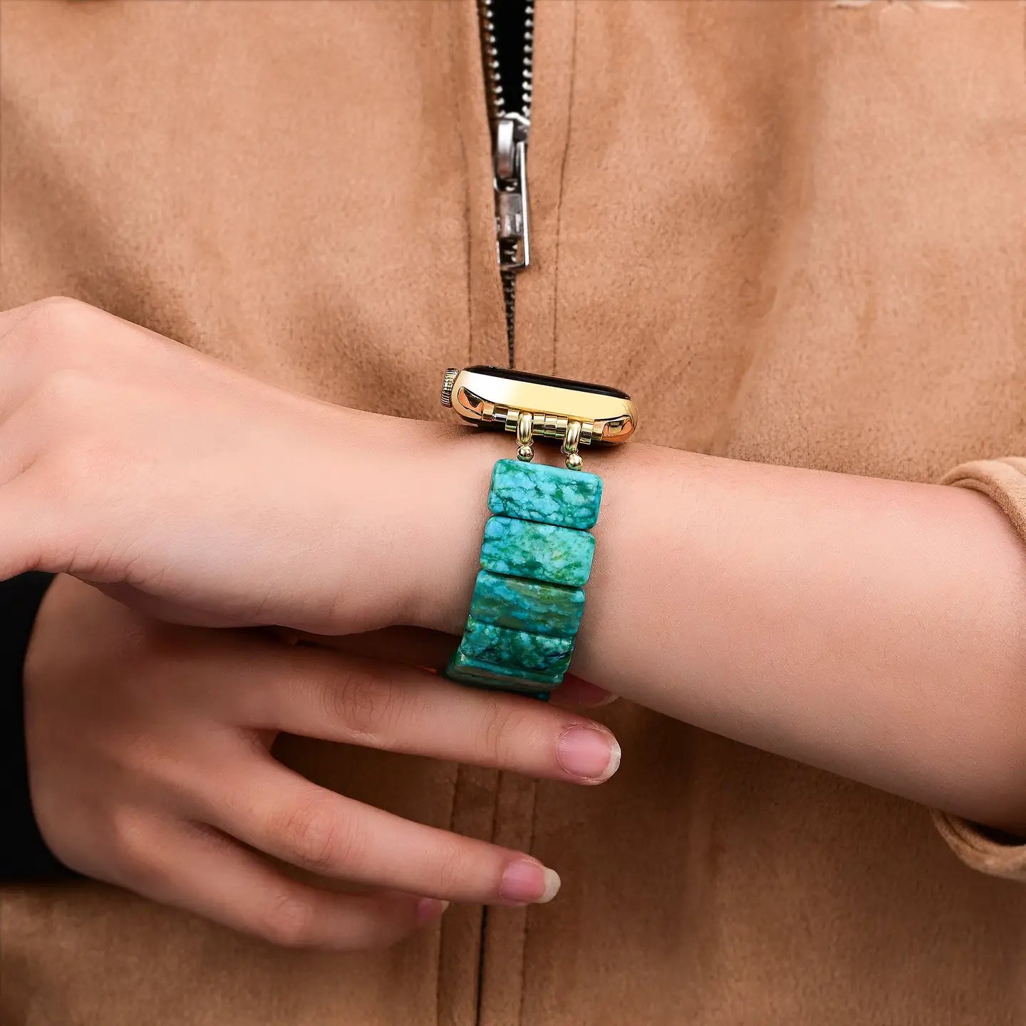 Jade Serenity Stretch Apple Watch Strap — Accents Boutique, Marble Falls TX