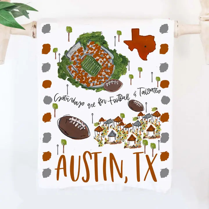 Saturdays Are For Football & Tailgates Tea Towel