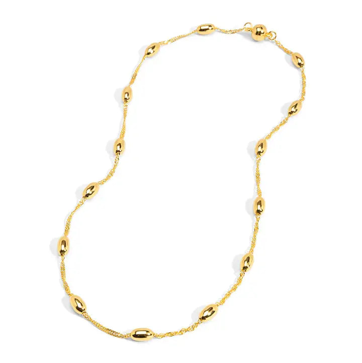 Spaced Rice Bean Magnet Necklace