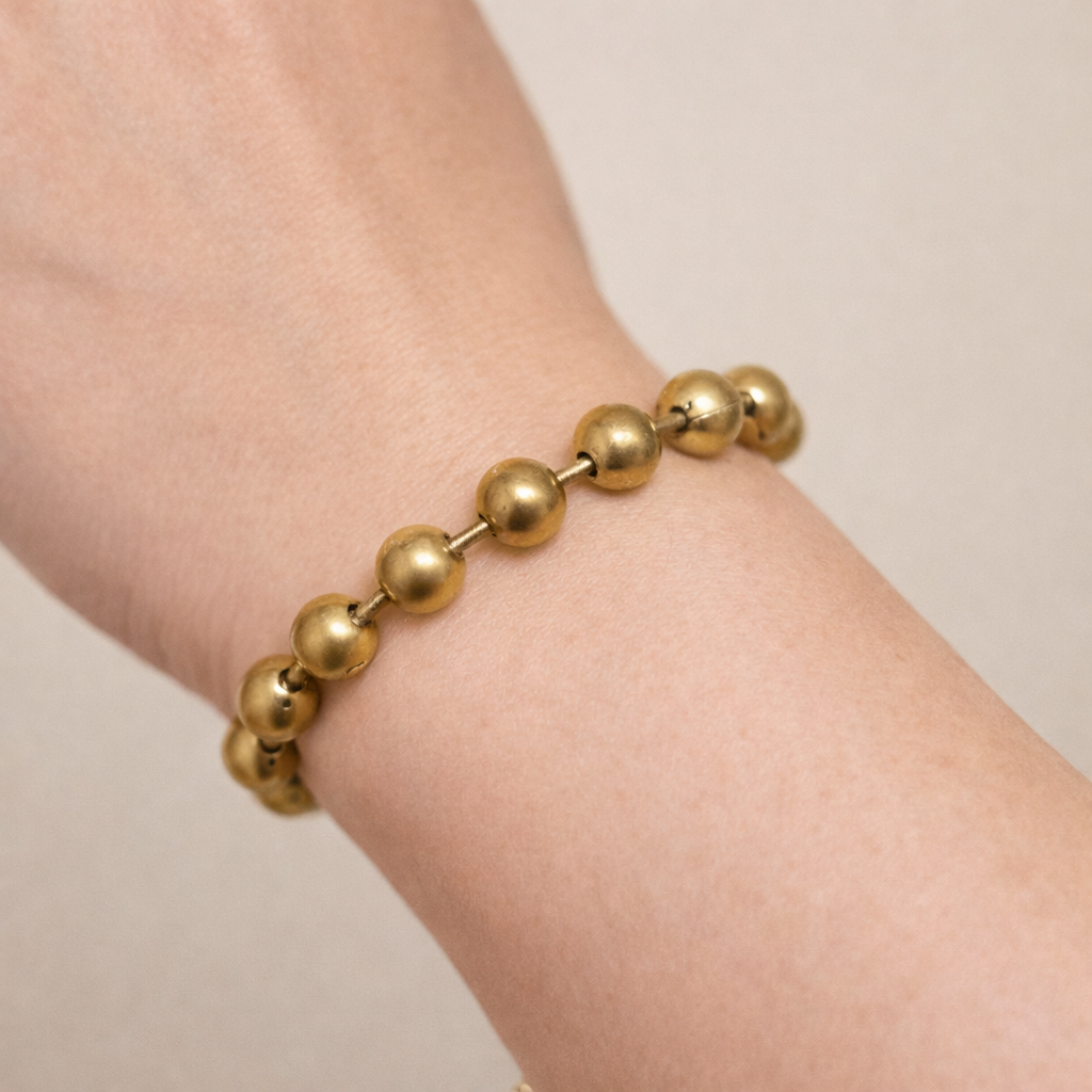Matte Gold Ball Chain Bracelet
