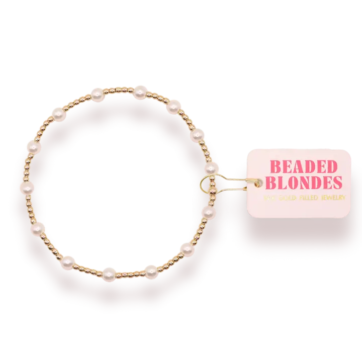 Beaded Blondes Pearl Beaded Stretch Bracelets