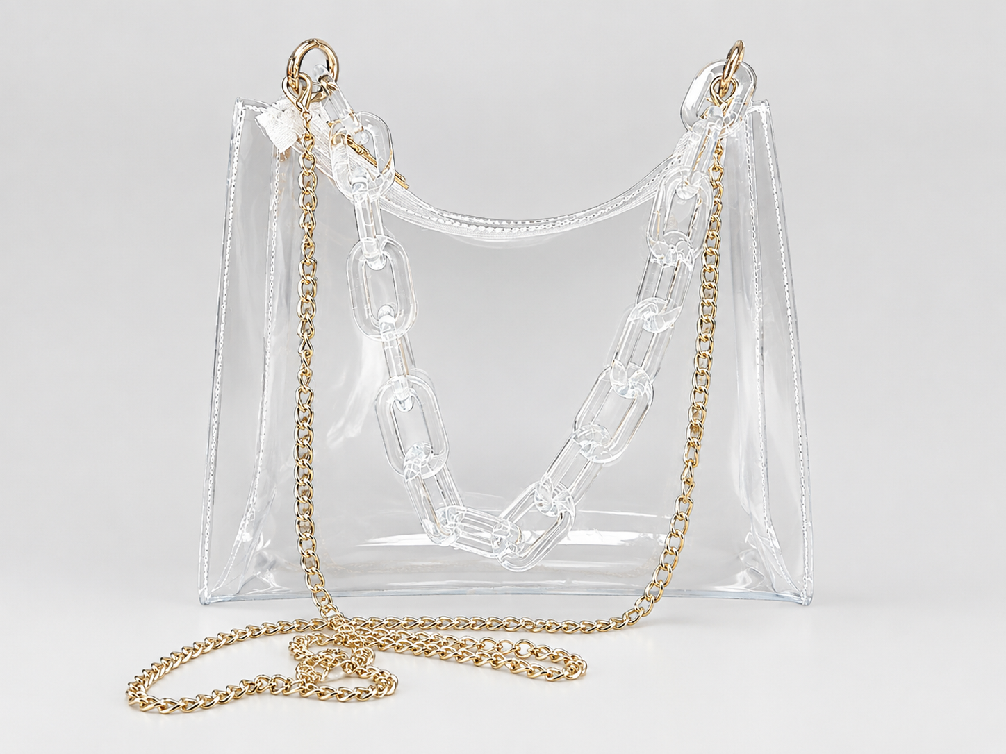 Clear Purse with Interchangeable Chain Straps