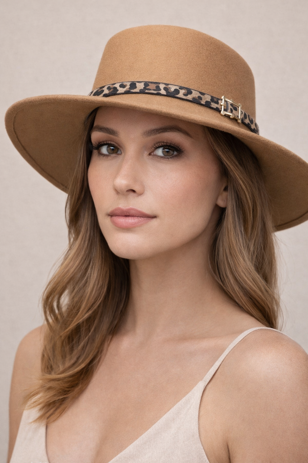 Maurice Wool Hat - Camel/Leopard
