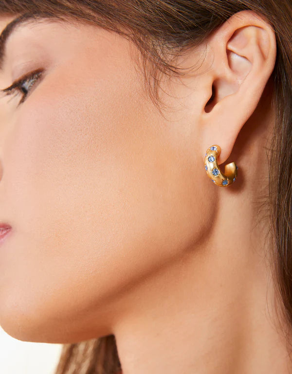 Spartina Chubby Hoop Earrings Blue