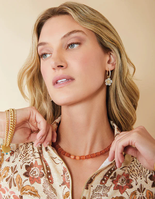 Spartina Mystic Stone Necklace 17" Optic Peach