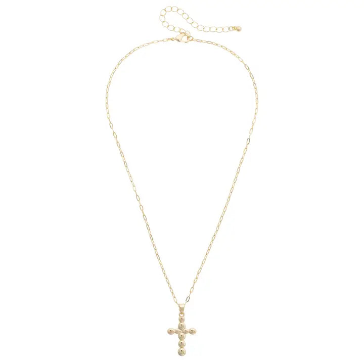 Canvas Georgianna Cross Necklace in Shiny Gold