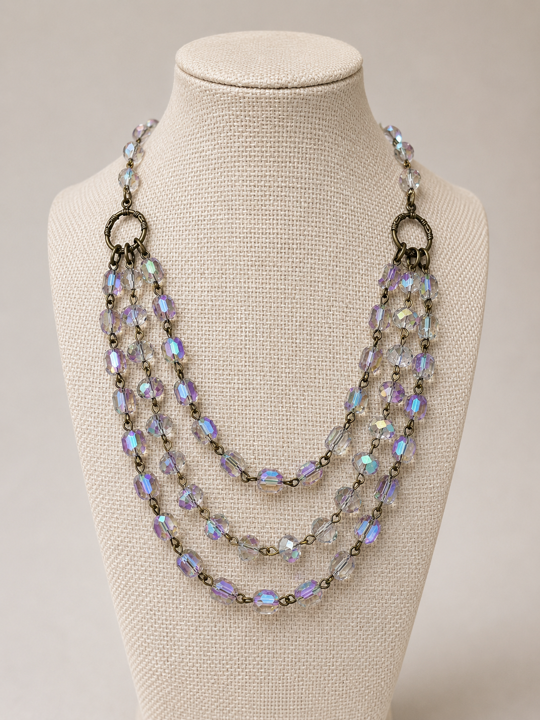 Layered Crystal & Pearl Necklace