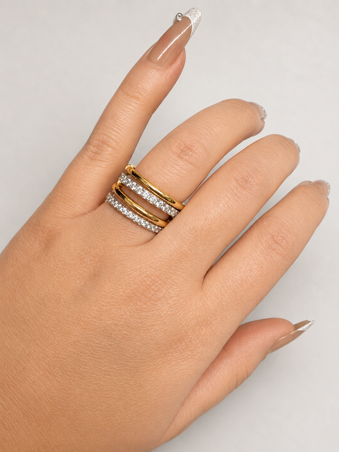 Layered Pave Ring