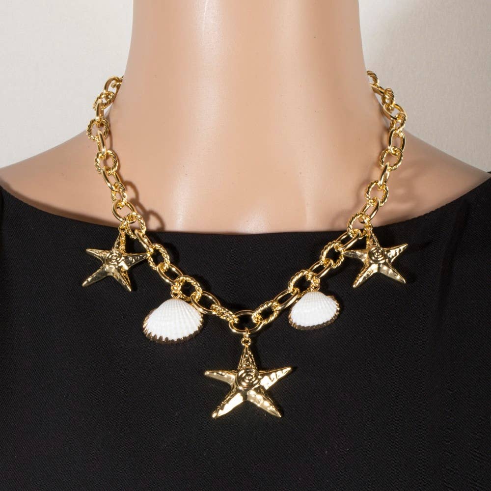 Sealife Shell Starfish Chams Chain Necklace