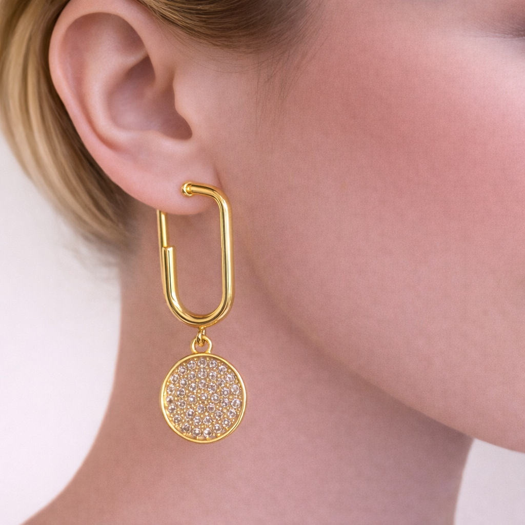 Disc Drop Earrings