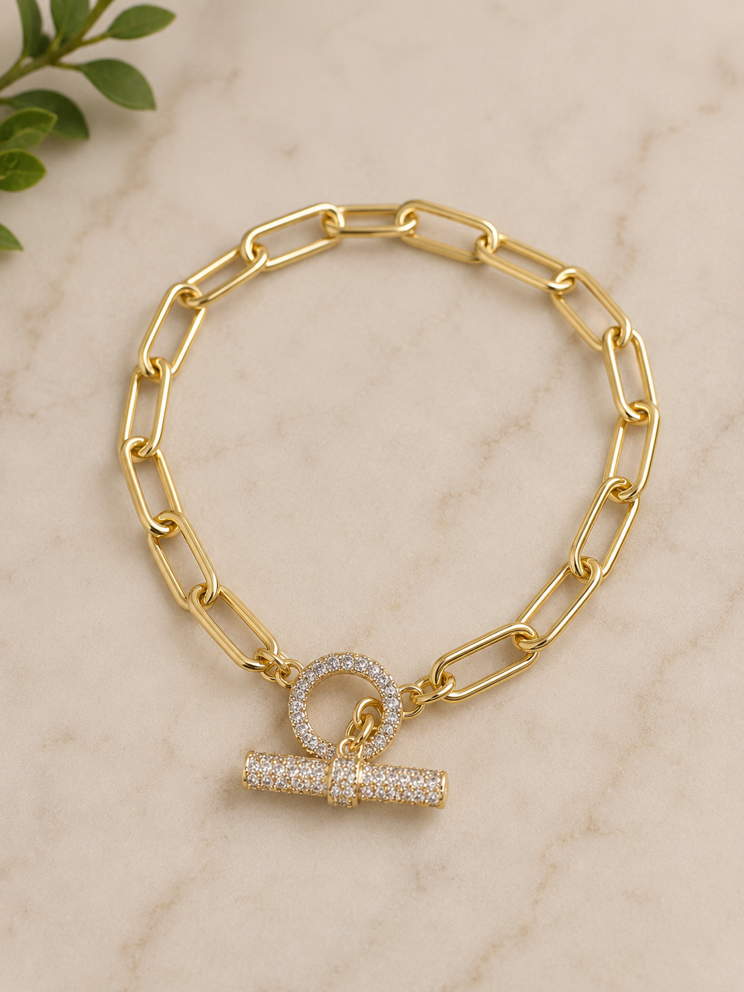 Crystal Toggle Link Bracelet