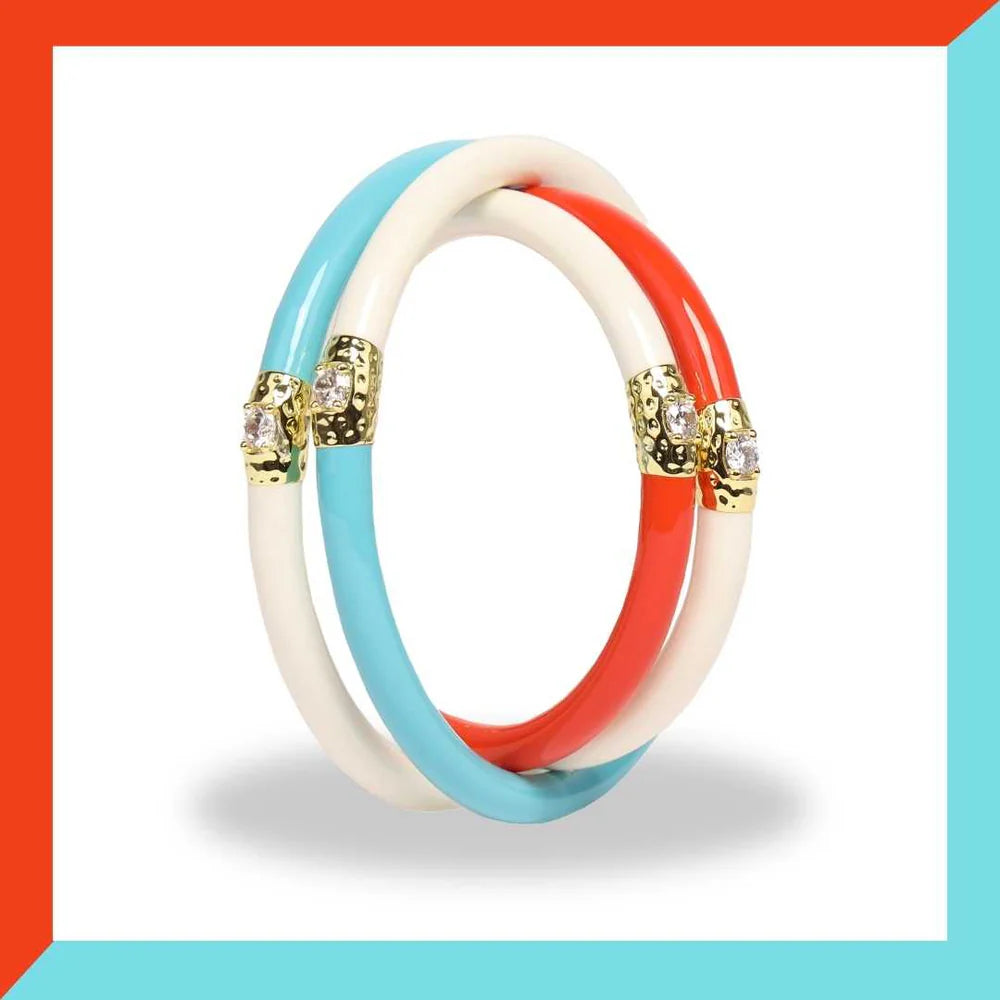 Budha Girl Turquoise/Ivory Yin & Yang All Weather Bangles® (AWB®)