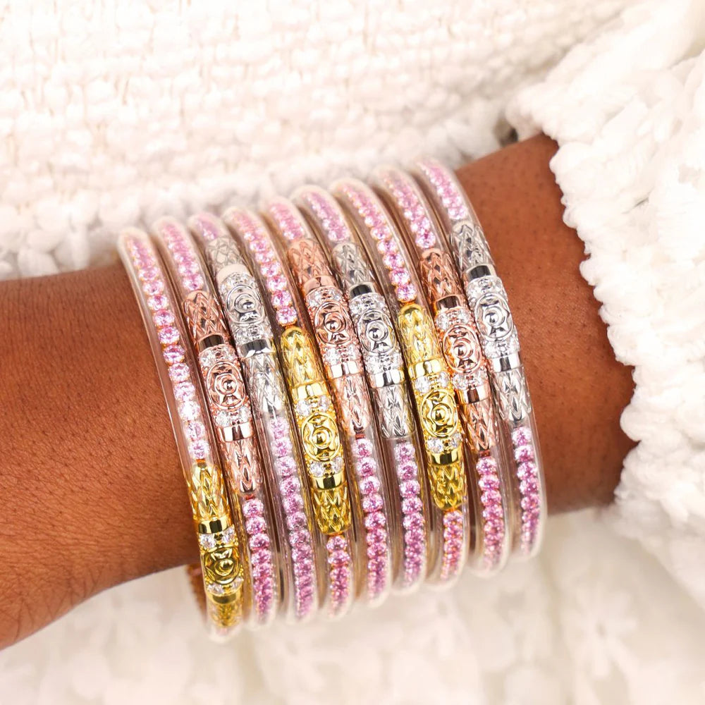 Budha Girl Three Queens All Weather Bangles® (AWB®) - Petal Pink