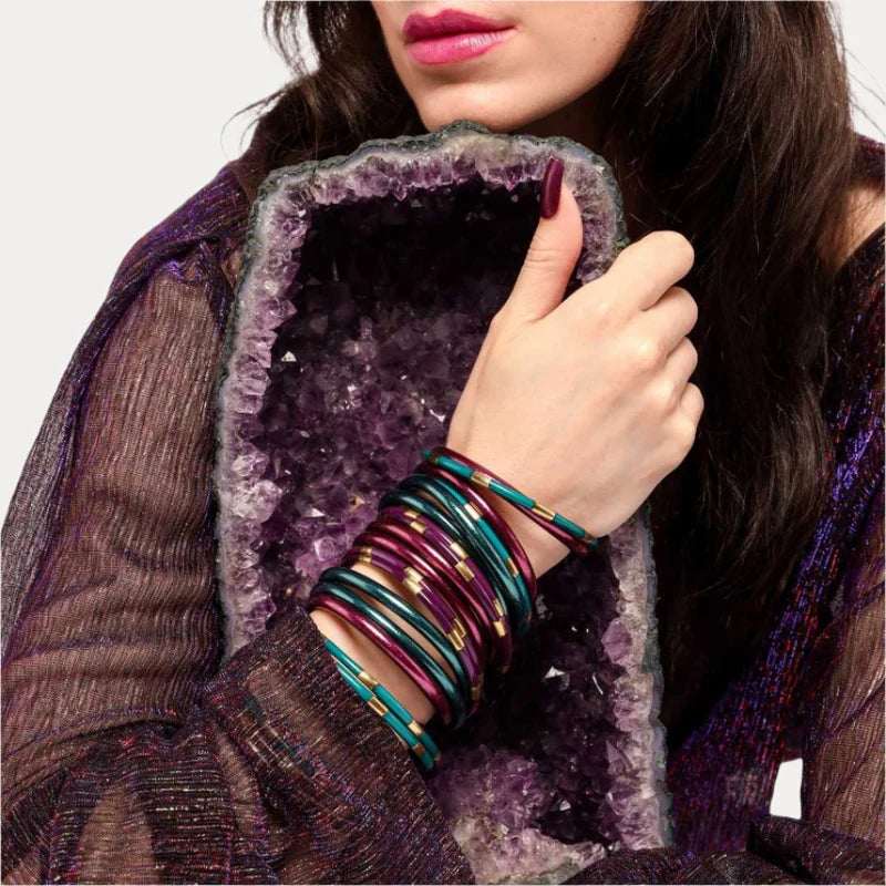 Budha Girl Amethyst All Weather Bangles® (Set of 6) - Serenity Prayer