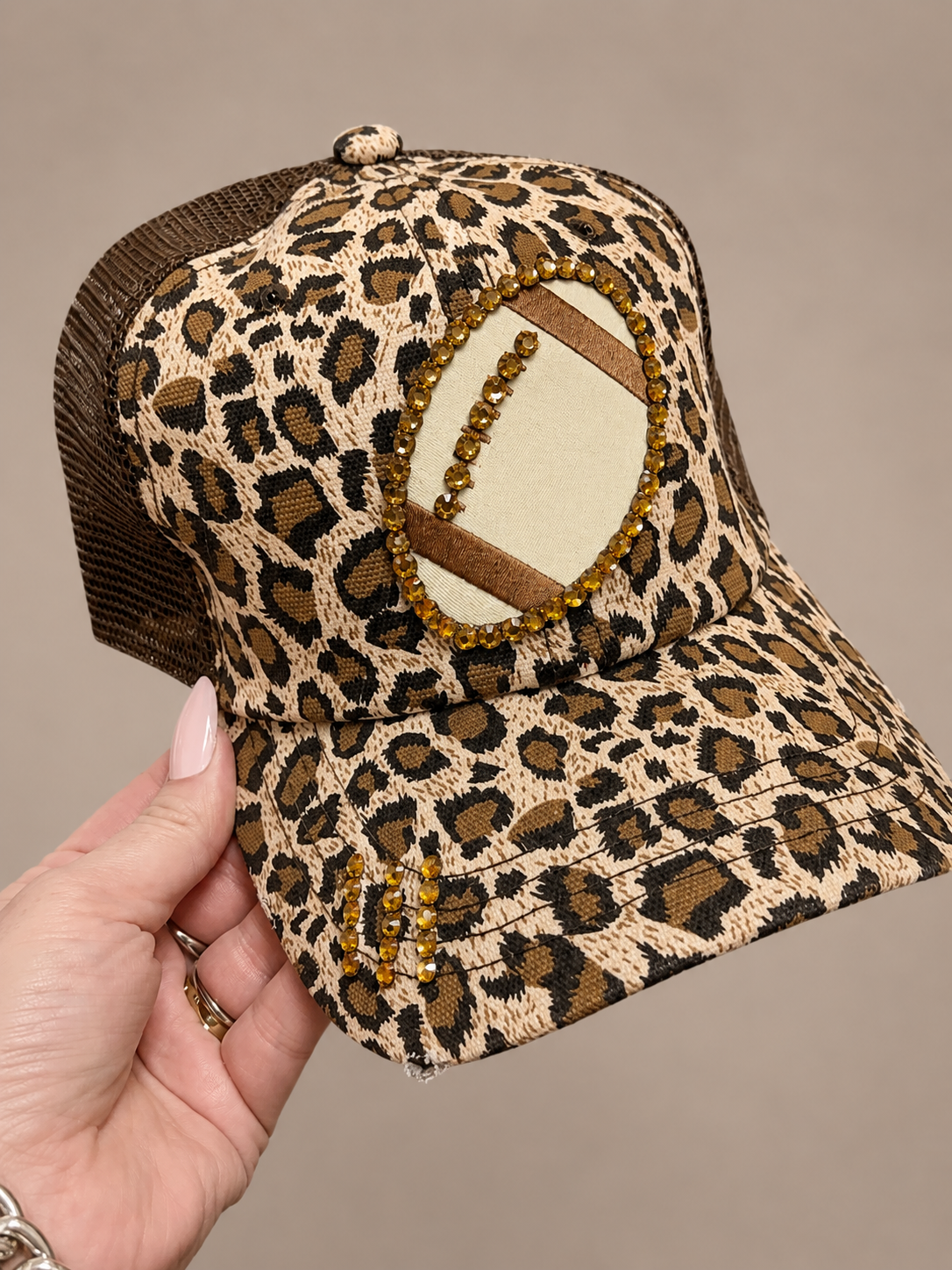 Leopard Football Bling Cap