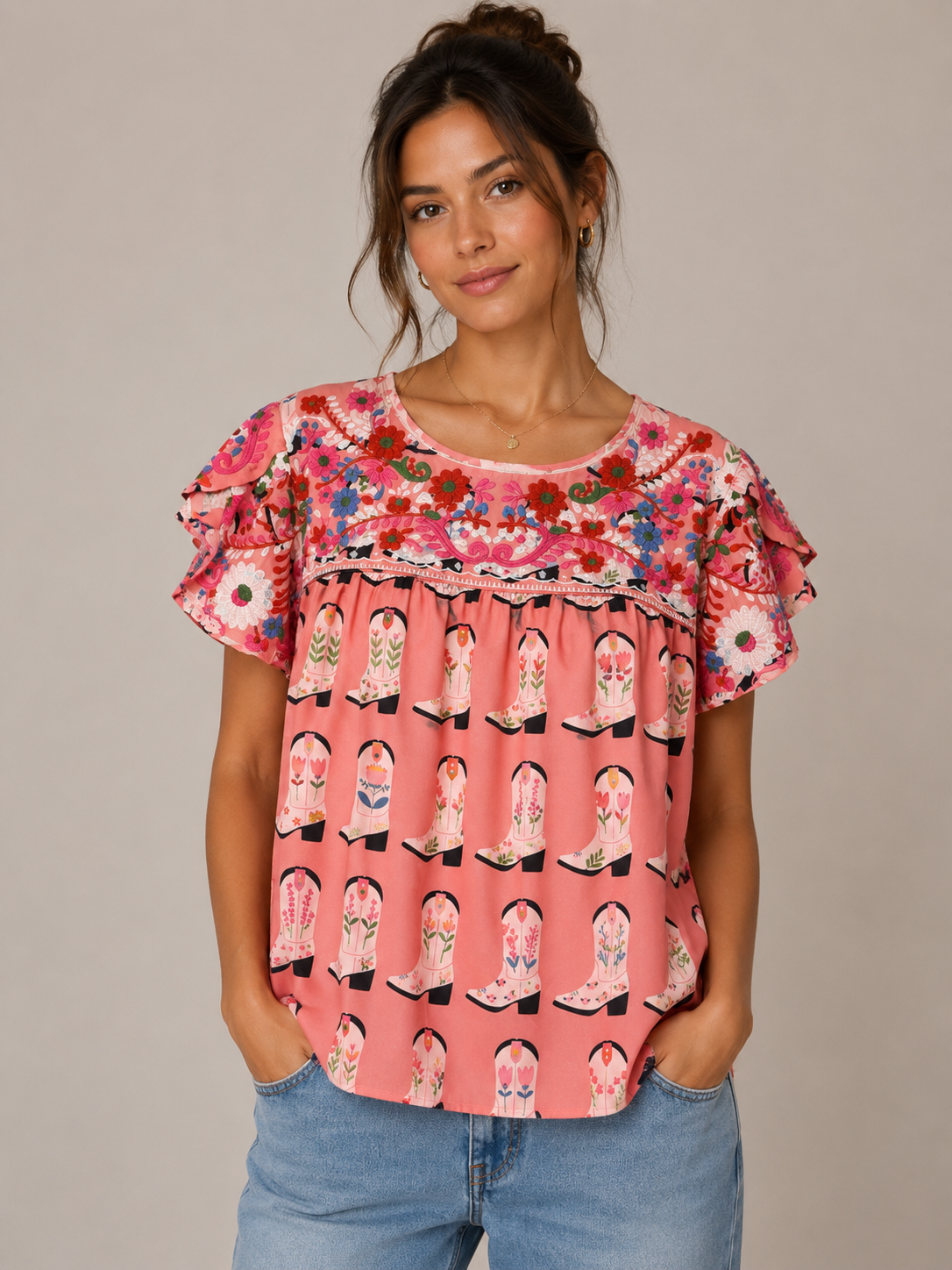 Pink Boot Camilla Top