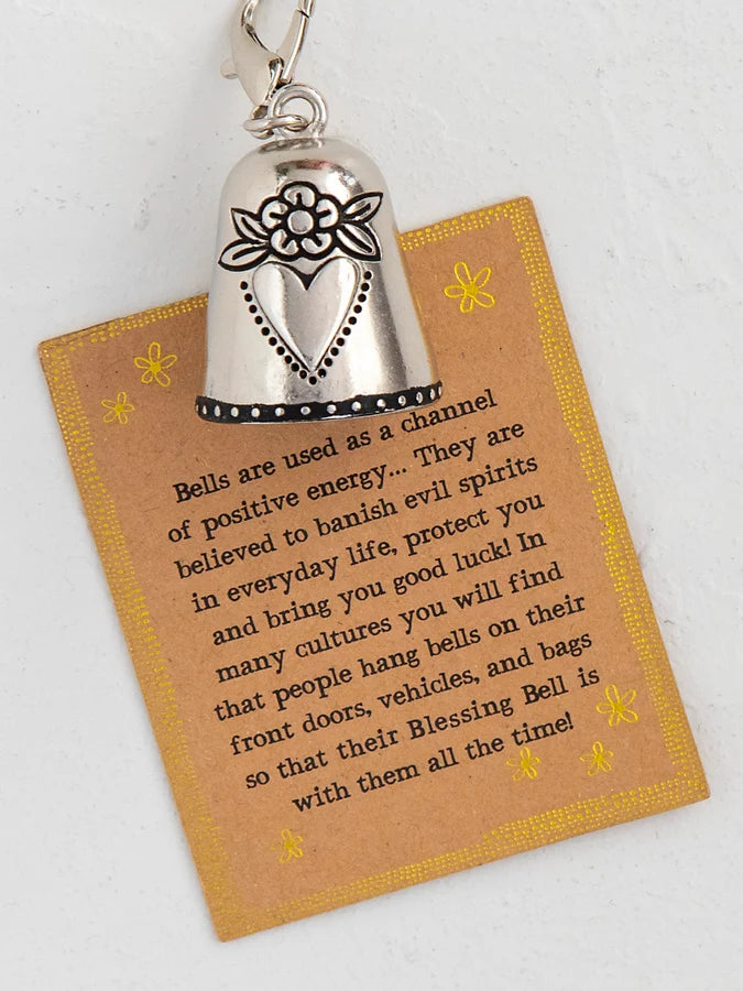 Natural Life Blessing Bell in zinc alloy on a keepsake message card — view 3