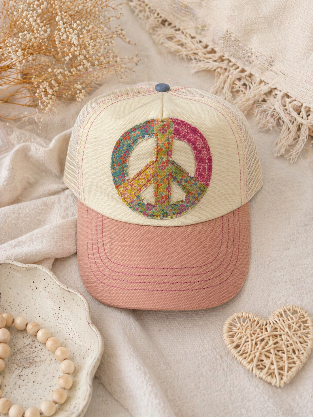 Natural Life Peace Sign Trucker Cap