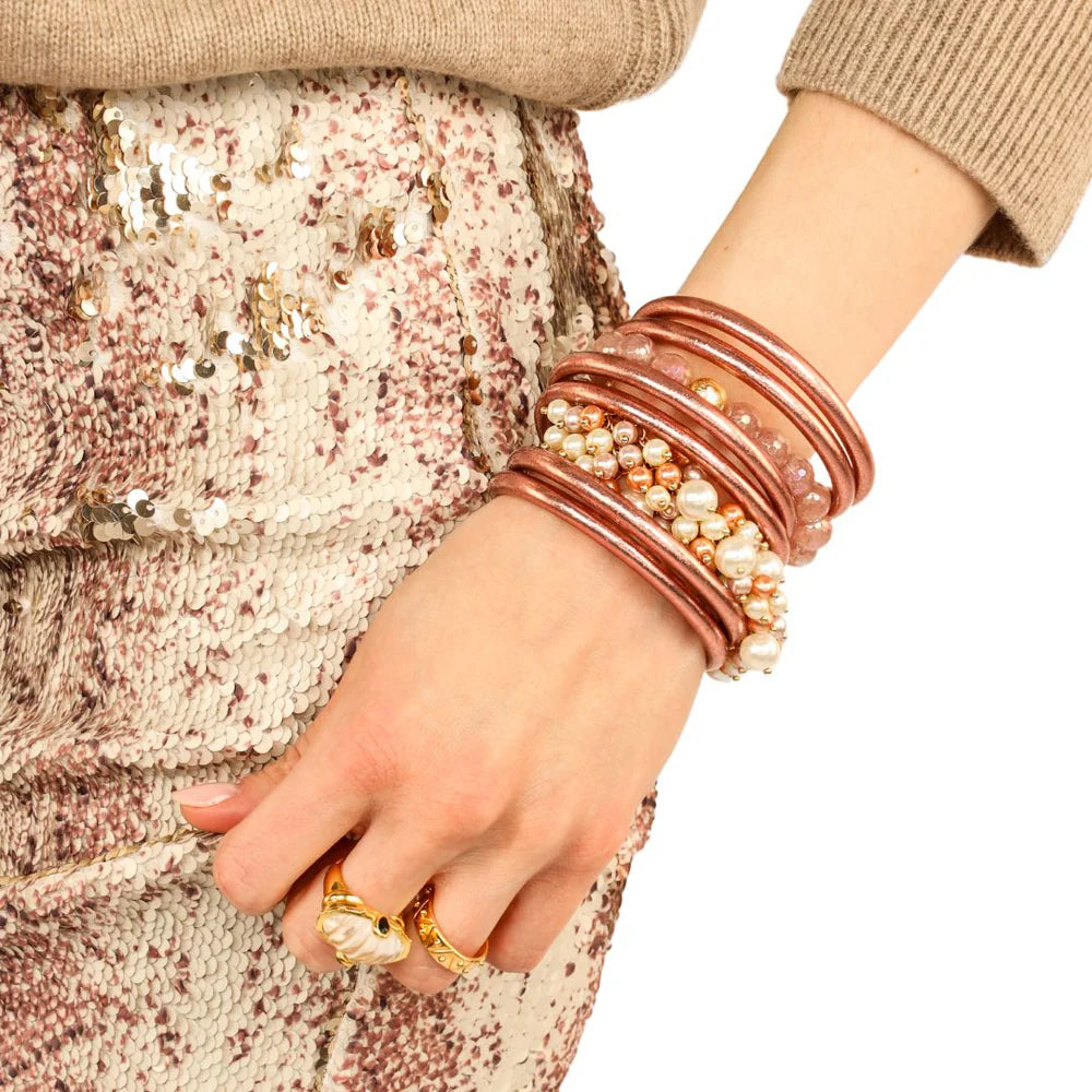 Budha Girl Rose Gold All Weather Bangles® (Set of 6) - Serenity Prayer