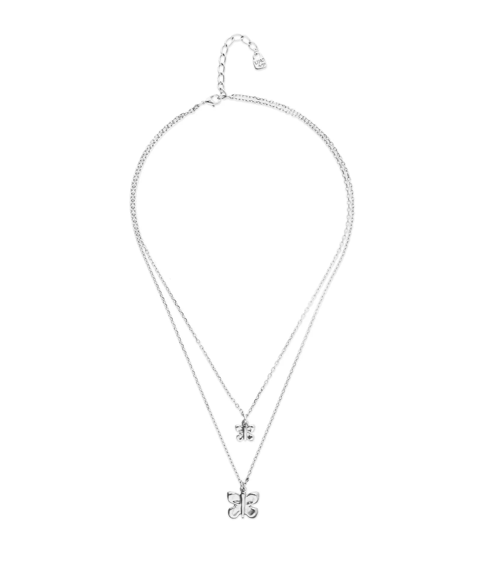 Uno de 50 Double necklace with butterflies