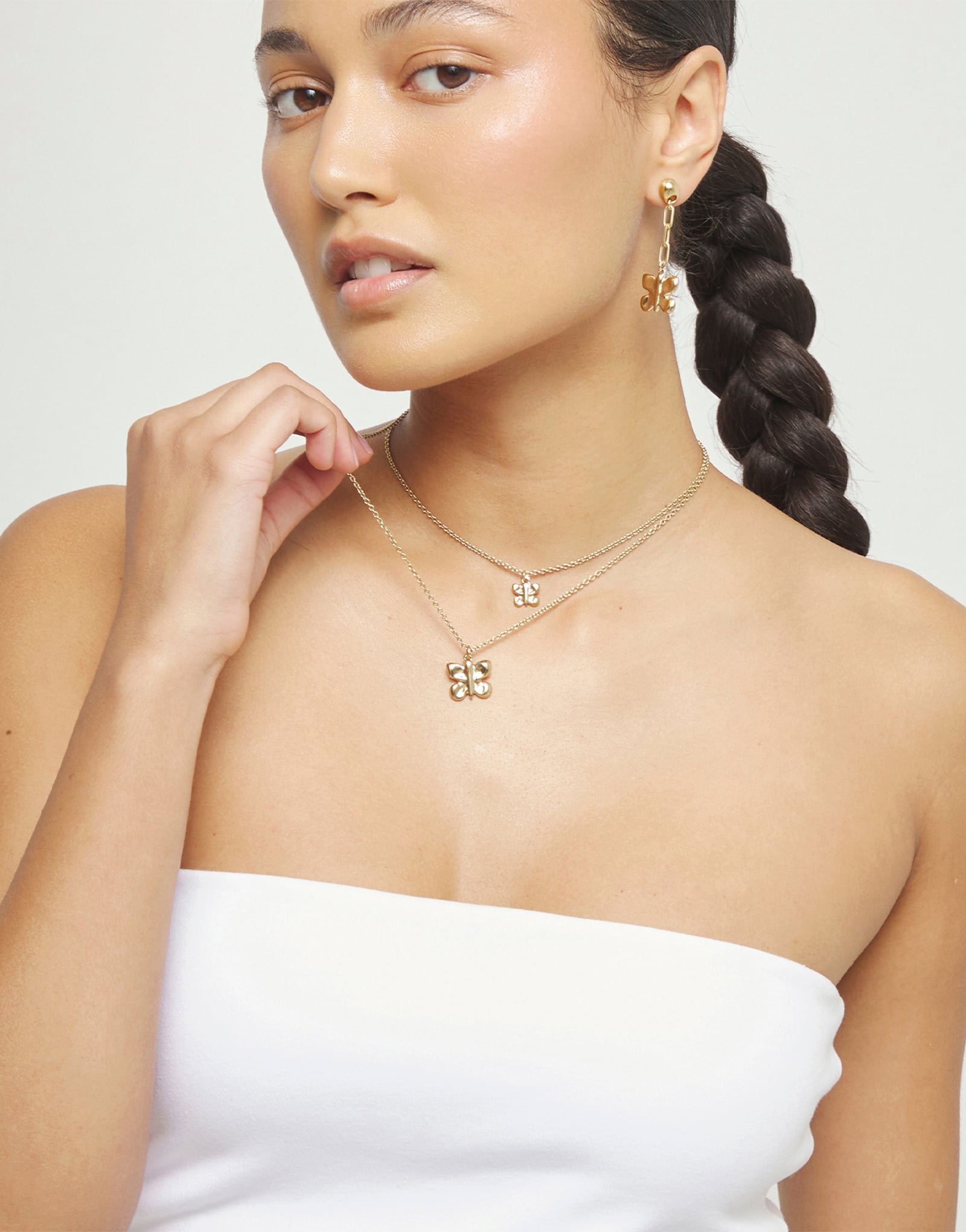 Uno de 50 Double necklace with butterflies — view 4