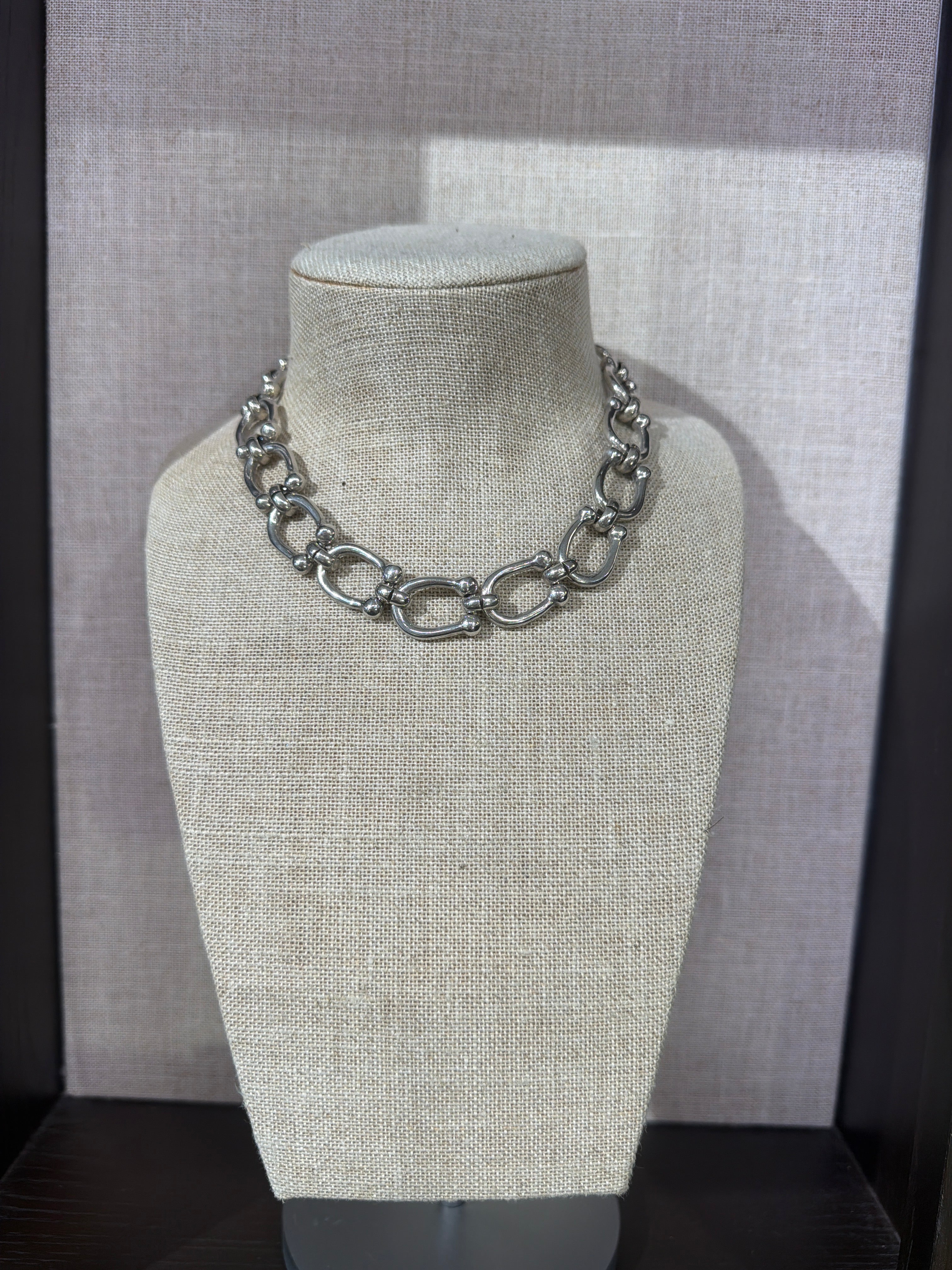 Uno de 50 Serotonin Silver Plated Link Necklace
