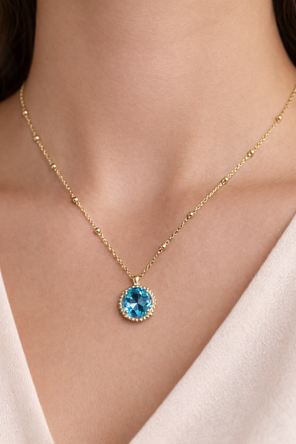 Sorrelli Cushion-Cut Pendant Necklace - Aquamarine