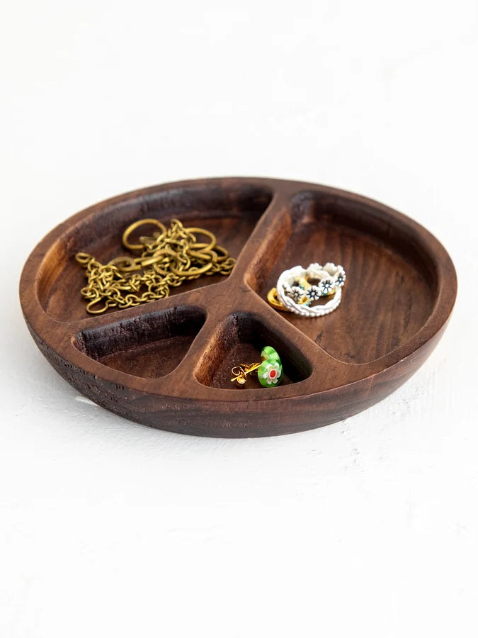 Natural Life Carved Wood Trinket Dish — view 4