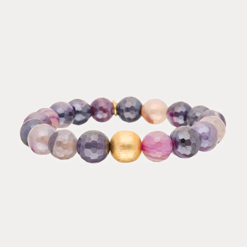 Budha Girl Dwell Agate Melange Beaded Bracelet