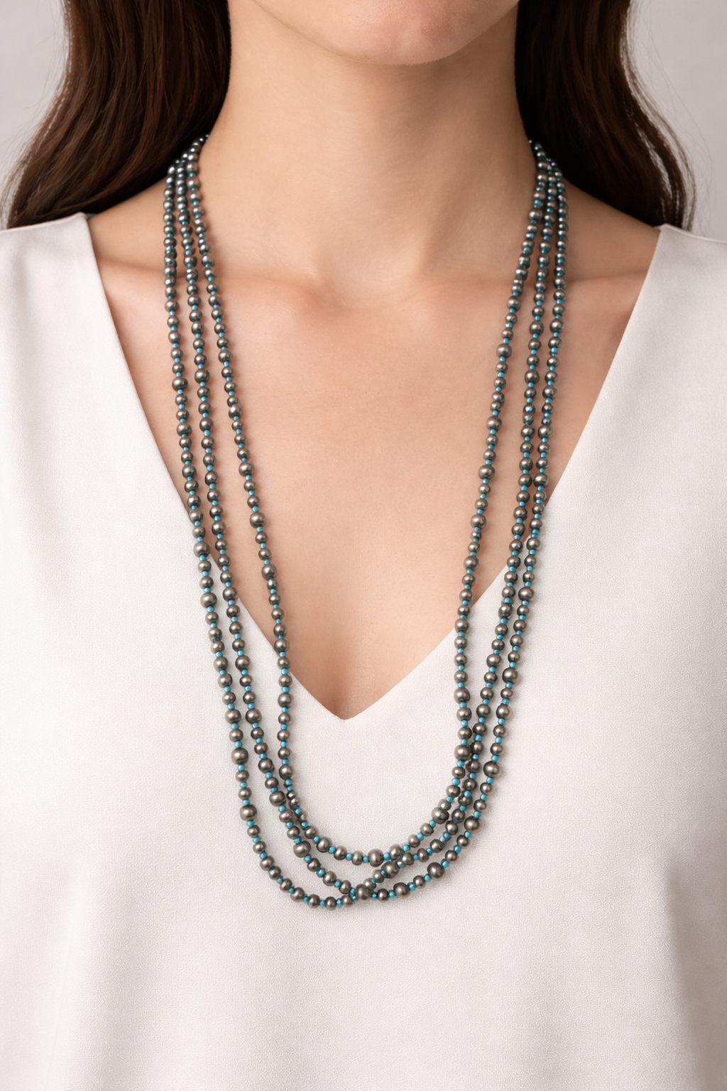 Turquoise Triple Strand Necklace