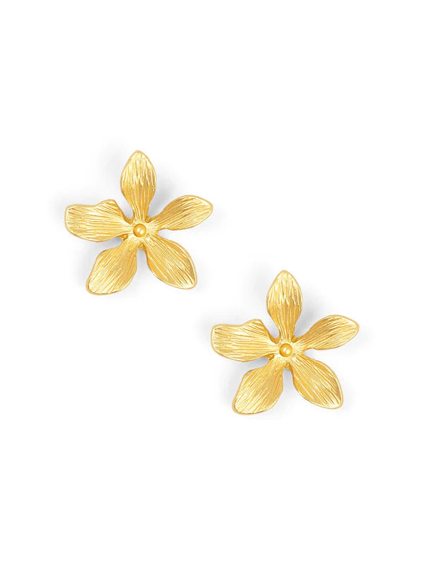 Marigold Matte Flower Stud Earring
