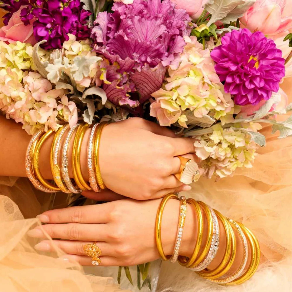 Budha Girl Three Queens All Weather Bangles® (AWB®) - Clear Crystal