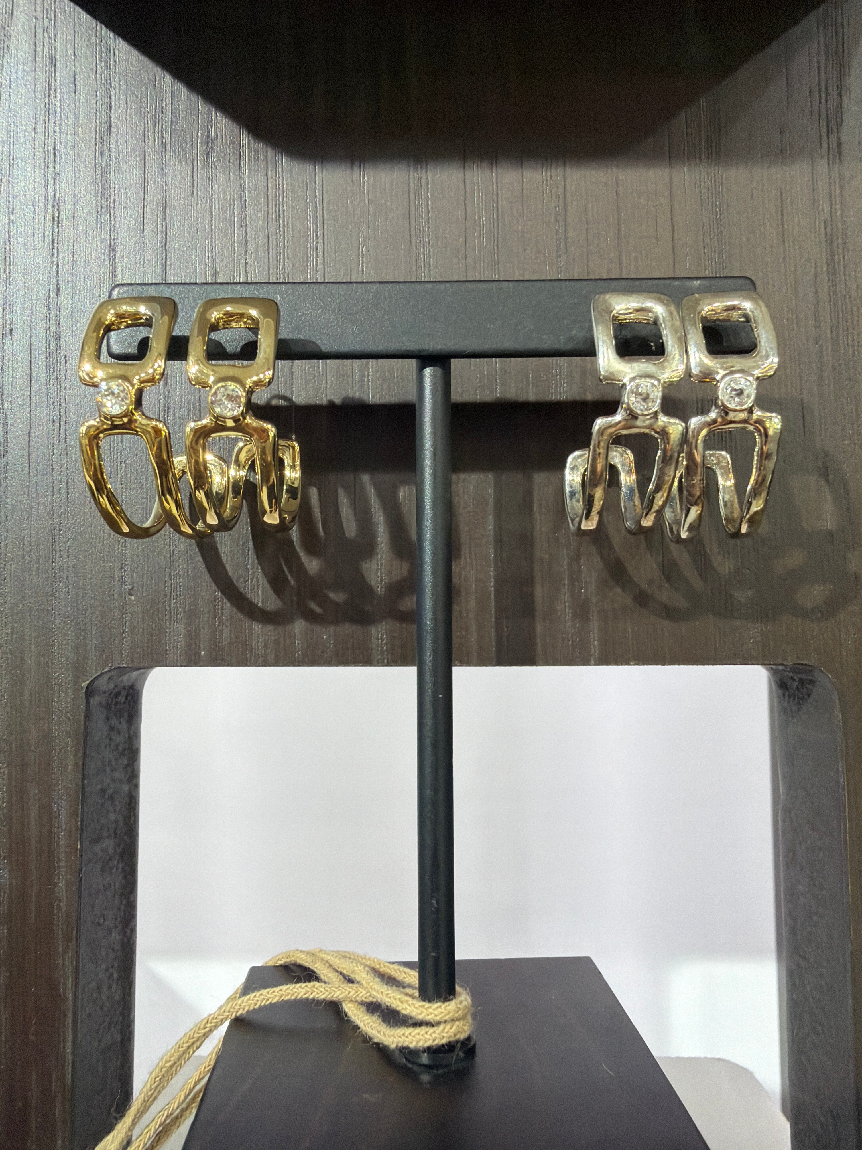 Uno de 50 Double Hoop Topaz Earrings