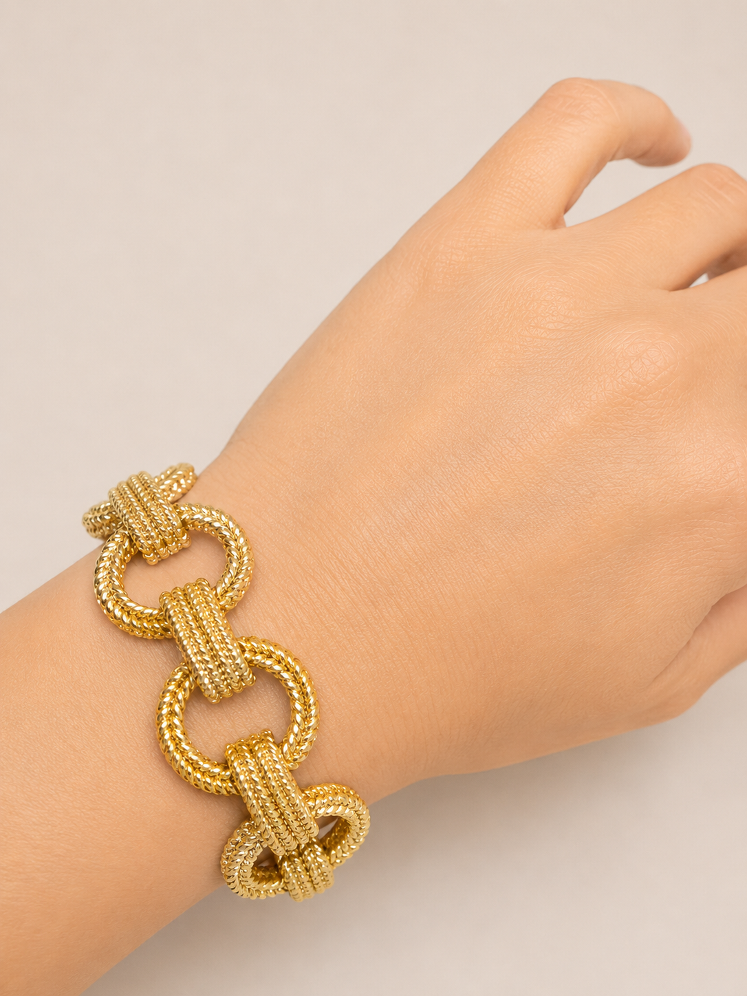 Gold Rope Circle Chain Bracelet