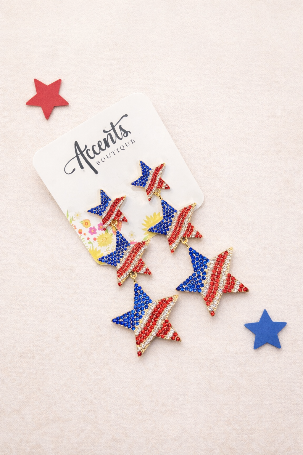 Crystal Star Drop Earrings