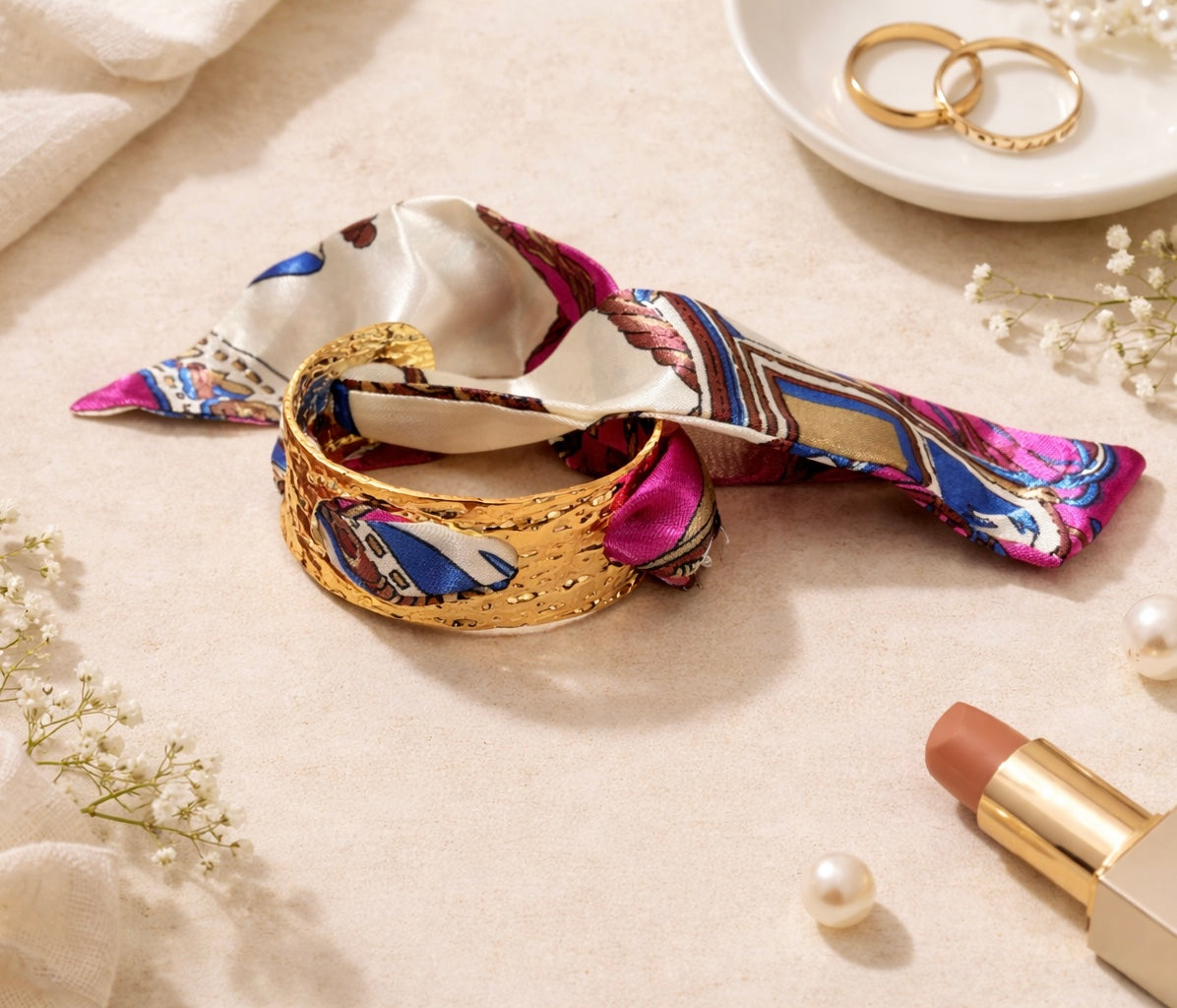 Gold Tone Scarf Bracelet