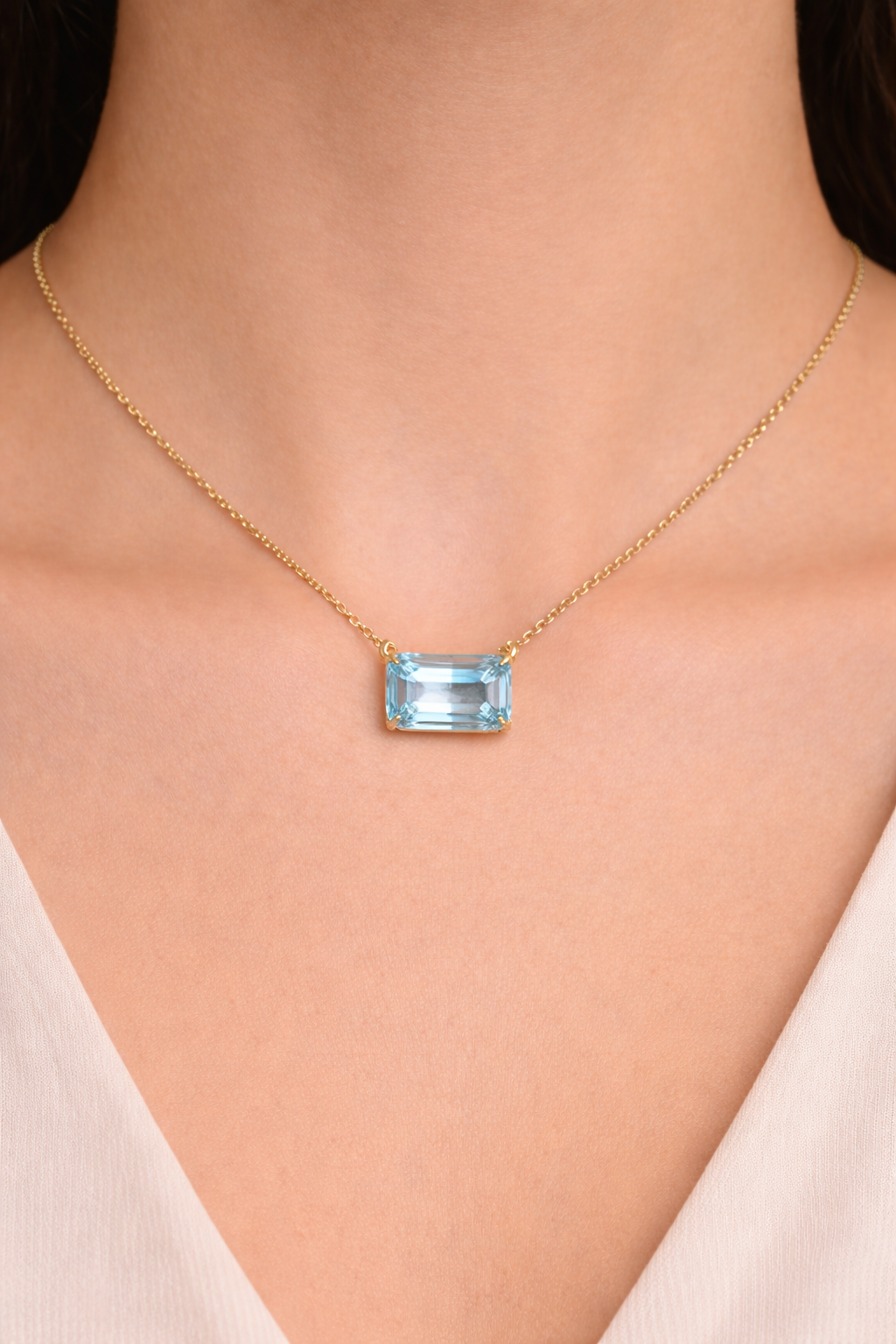 Sorrelli Octavia Single Crystal Pendant Necklace - Aquamarine