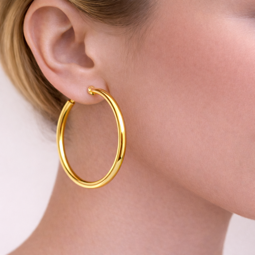 Zenzii Slim Shiny Metal Hoops
