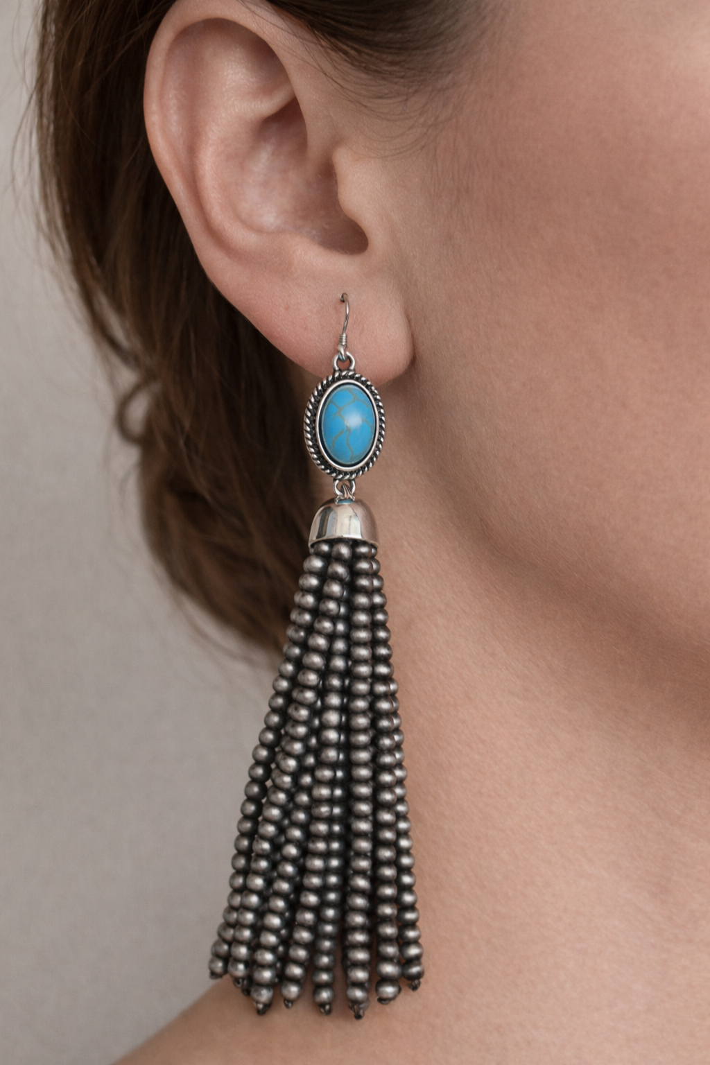 Turquoise Navajo Tassel Earrings