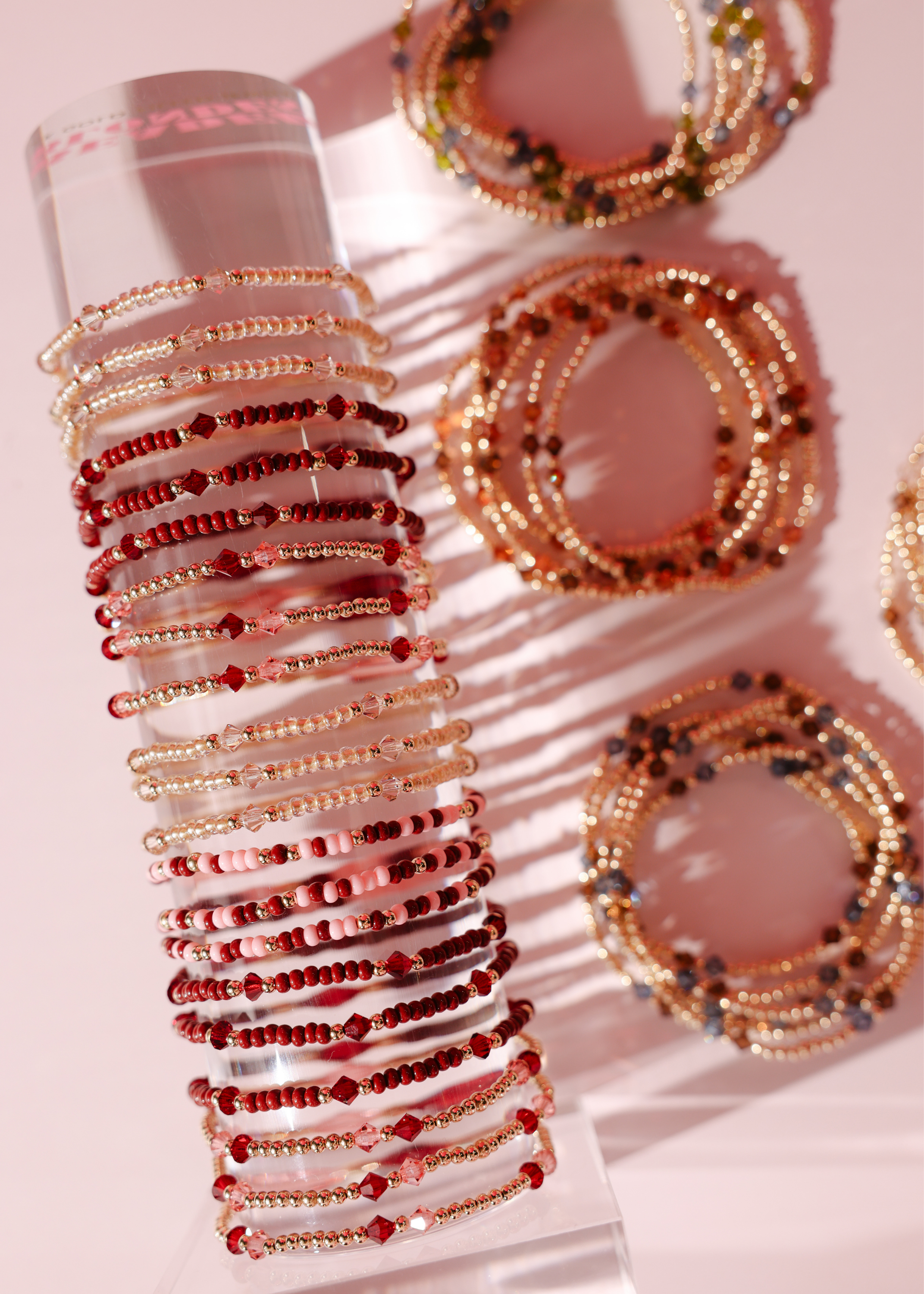 Charlotte Bracelet in Blush and Burgundy
