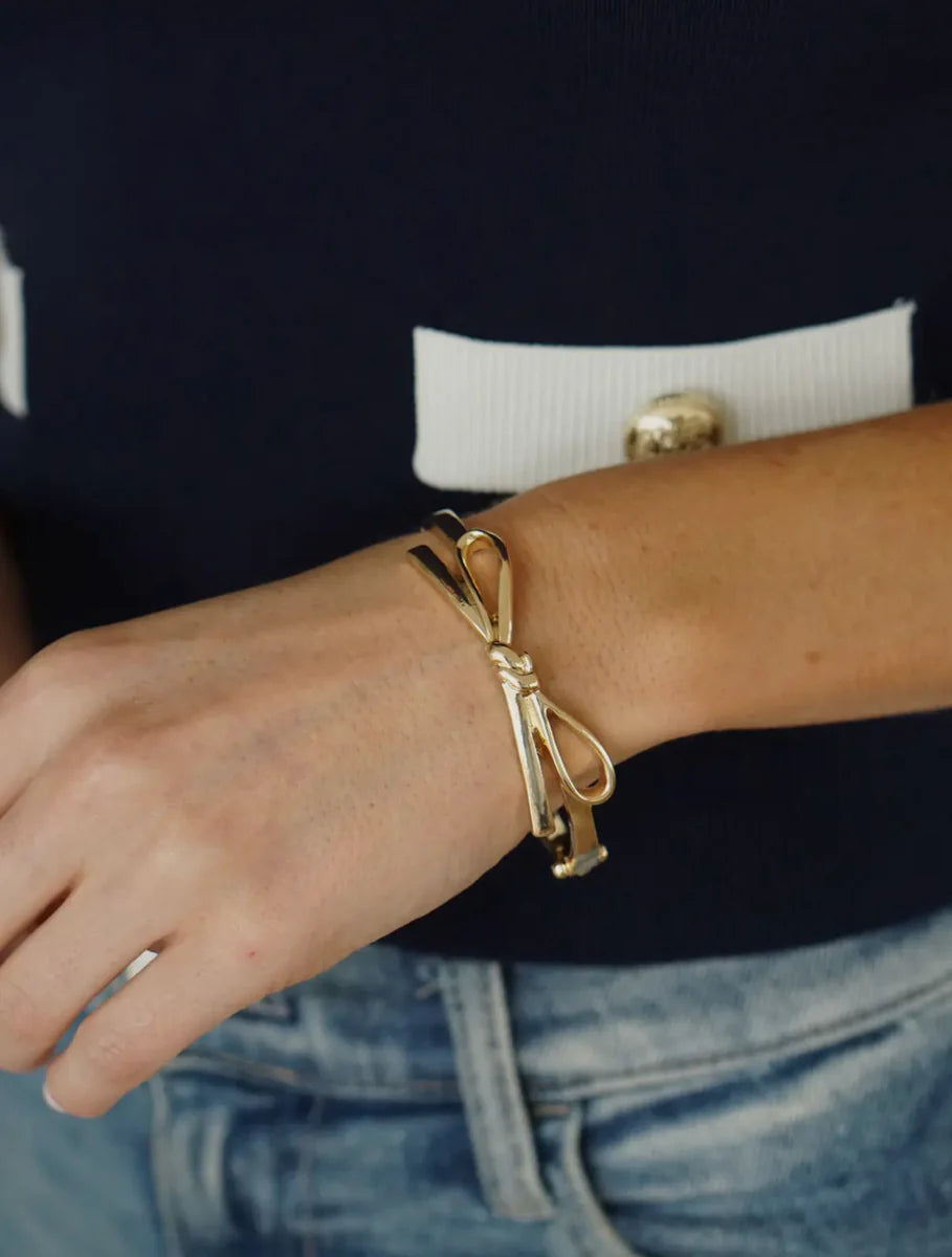Canvas Karina Bow Wrapped Hinge Bangle